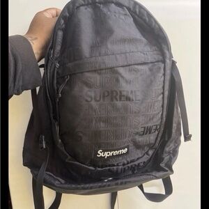 Supreme Black Logo Backpack
